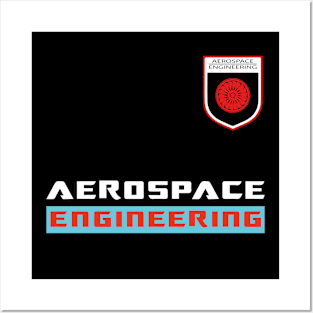 Aerospace engineering text and logo aircraft engineer design Posters and Art